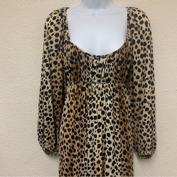 Claire Sandra by Lucie Ann Leopard Dress Size 32 Long Sleeves Style Nightgown - Picture 3 of 9